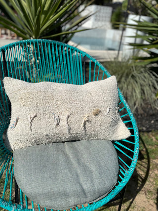 Konya Lumbar Cream Hemp Pillow Cover