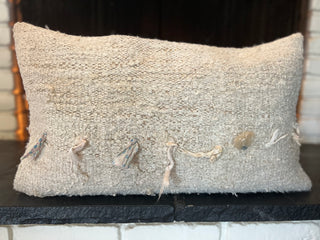 Konya Lumbar Cream Hemp Pillow Cover