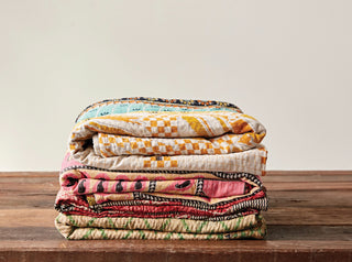 Kantha Quilt Throw- One of a Kind