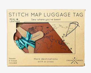 Stitch Where You've Been Luggage Tag - Brown