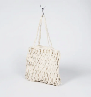 Hand-knotted macrame summer tote bag, 15x15 Inch